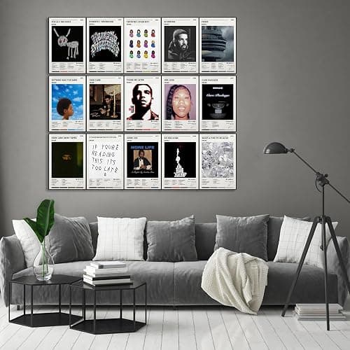 Drake Poster Album Cover Posters Wall Art Decor Print Posters for Room Aesthetic Set of 15 Gifts for Teen and Girls Living Room Bedroom Decoration Unframed: 8x12inch thumbnail 6