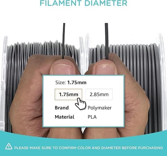 Polymaker ABS Filament Black 1KG 1.75mm, Heat Resistant, Strength | High Toughness, Impact-Resistance, Low Odor, 3D Printer Filament for Most FDM Printers, Dimensional Accuracy +/- 0.03mm thumbnail 8