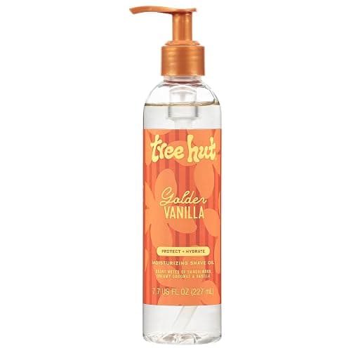 Tree Hut Golden Vanilla Moisturizing Shave Oil, Hydrating & Nourishing Shave with Shea Butter & Natural Oils, Helps Prevent Bumps & Irritation, Smooth & Soft Skin, Shaving Cream Alternative, 7.7 oz - Image 1