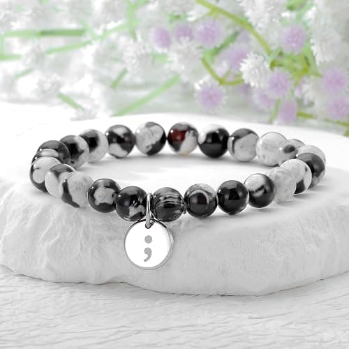 PARTNER Your Story Isn't Over Yet Semicolon Giifts for Women Depression Awareness Bracelet depression Mental Health Support Bracelet Anxiety Overcome Depression Fight Against Depression Gifts thumbnail 5