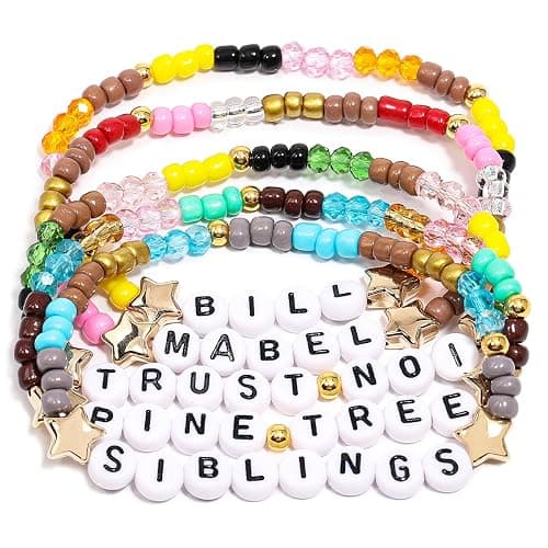 AICase for Gravity Falls Merch Gifts Toys Inspired Bracelets 5 Pcs Stackable Stretch Beaded Friendship Bracelets Party Decor Costume Cosplay Merchandise Gifts for Fans Women Birthday Christmas - Image 1