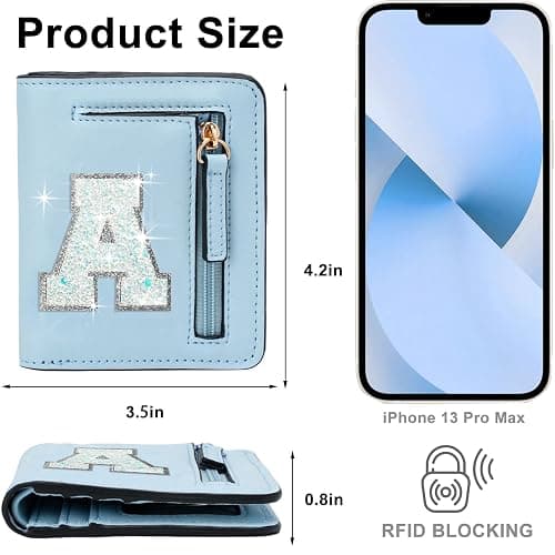 OYLOLA Birthday Gifts for 8 9 10 11 12 13 14 Year Old Girl Kids Wallet Initial Girls Wallets Teen Girls Gift Preppy Teen Girl Stuff Things Blue A thumbnail 5