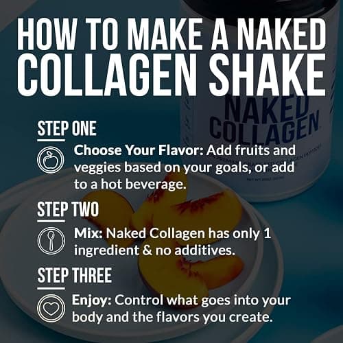NAKED Collagen Peptides Protein Powder, 60 Servings, Pasture-Raised, Unflavored Grass-Fed Hydrolyzed Collagen Supplement, Paleo Friendly, Non-GMO, Keto, Gluten Free, 20oz thumbnail 7