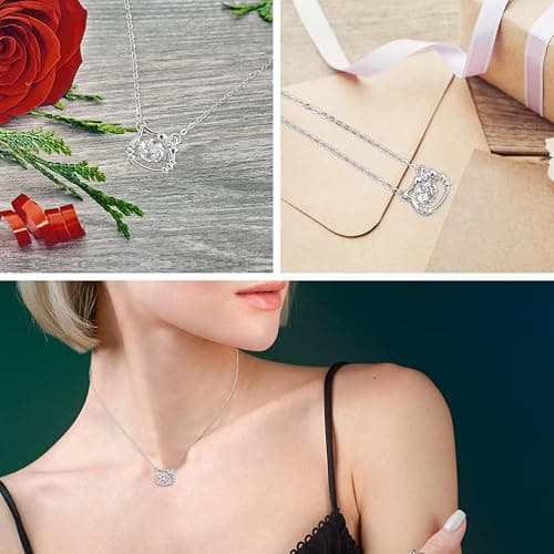 Lmgy sterling silver contour pendant necklace, girl's jewelry 18 necklace, fashionable accessory necklace, can be the gift for girls. thumbnail 3