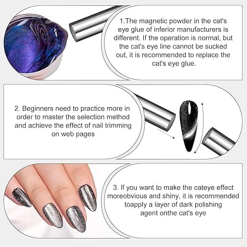 vnjaoi Nail Magnet Tool,Super Long Double-head Nail Magnet Pens Magnet Stick 3D Magnetic Cat Eye Gel Polish Nail Art, for DIY 3d Magnetic, Salon, Studio or Home thumbnail 6