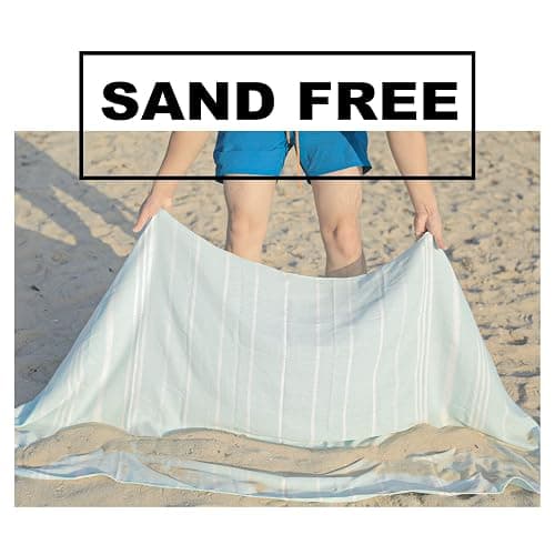Turkish Beach Towels Vacation Essentials with Bag Quick Dry Sand Free Soft Absorbent Adult Bath Pool Swim Long Wide Stripe Towel Cloud Linen Sandfree Mat Summer Thing Lightweight Thin Travel Blue thumbnail 4