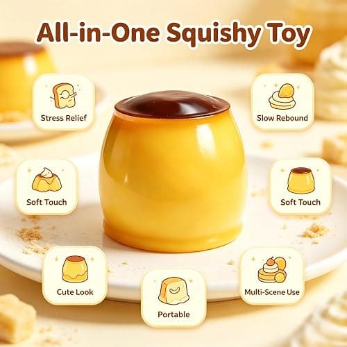 Crunchy Pudding Squishy Stress Ball, Unique Squishy Crunchy Squeeze Toy for Stress Relief thumbnail 4