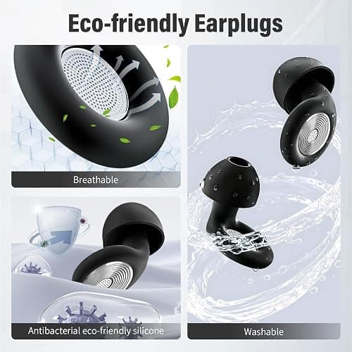 Bouchon D'oreille Pour Dormir, 45dB Bouchon D'oreille Anti Bruit, Réutilisable en Silicone Protection Auditive, Pour Dormir, Voyager, Se Concentrer, Concerts, 4 Tailles (XS/S/M/L), Étanchéité IPX7 thumbnail 4