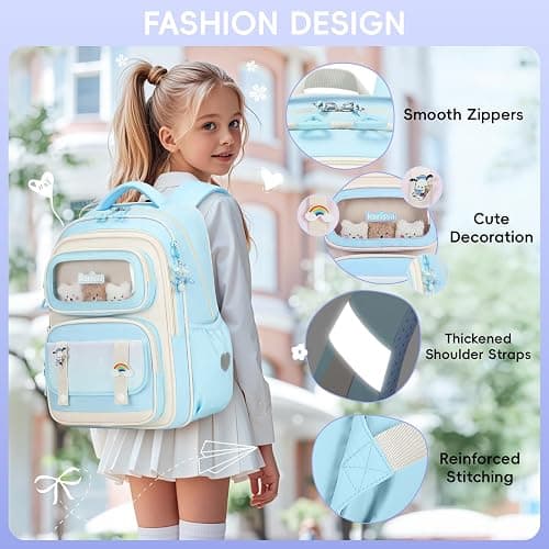 Tanou Girls Backpack Ergonomic School Bag Girl Children's Backpacks Cute Rucksack Kids for Primary Junior School, 20 Liters thumbnail 2