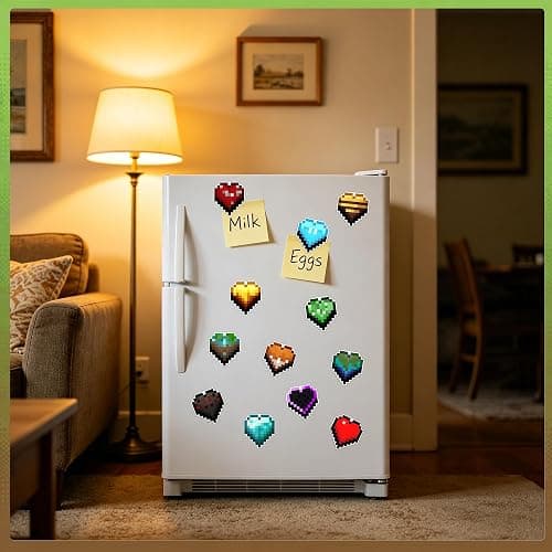 GTOTd Cute Pixel Heart Decoration Locker Fridge Magnet（12 Pack） | Accessories Merch Party Supplies Gifts Cruise Door Room Decor Magnetic Bumper Cabinets Sticker Decal Reusable Vinyl thumbnail 2