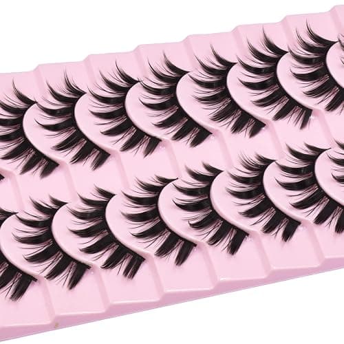 10 Pairs Manga Lashes Anime Cosplay Lashes Spiky Manga Style Lashes Janpanese 16mm Extension Natural Manhua Doll Eye Lashes Halloween/Party Makeup Look by AUGENLI (A3) thumbnail 6