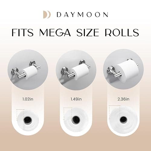 Day Moon™ - Toilet Paper Holder - Modern Roll Holder for Bathroom - 1 Pack - Wall Mount - Classic, Polished Chrome thumbnail 5
