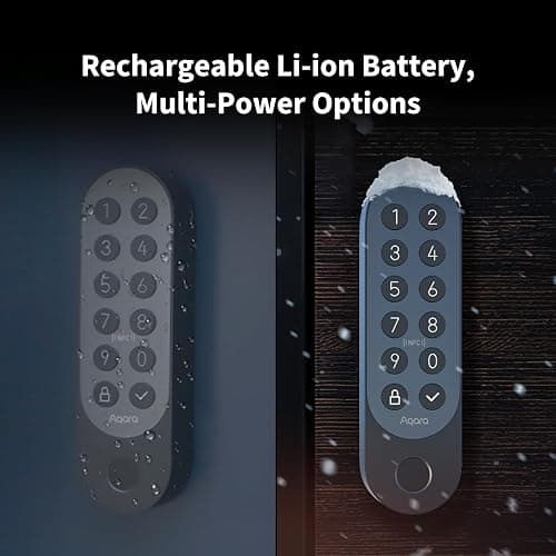 Aqara Smart Lock U200 (mit Fingerabdruck), Matter Over Thread, Smartes Türschloss mit Apple Home Key und Aufladbarem Akku, Unterstützt Homekit, Google Home, Alexa und SmartThings, Schwarz thumbnail 8