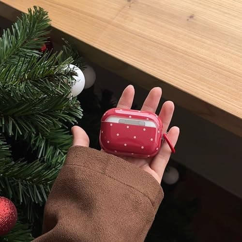 for AirPods Pro 3 Case (2025) with Lock,Cute Retro Red Polka Dot Pattern Vintage Trendy Christmas Protective Girly Cover for Airpod Pro 3 Genetation thumbnail 9
