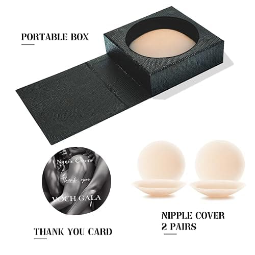VOCH GALA Nipple Covers 2 Pairs-Seamless and Sheer Adhesive Silicone Nipple Pasties for Women Reusable, Sticky Breast Petals thumbnail 5
