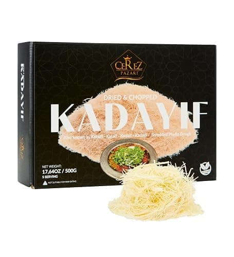Cerez Pazari Kataifi Shredded Fillo Dough 1.1 lb. Shredded Phyllo Dough, Kadayif Ingredient For Dubai Chocolate Bar Pistachio, Raw, Dried, Chopped Kataifi Pastry, Knafeh, Kunafa - Image 1