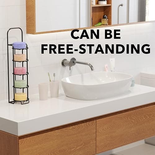 SpaceAid 5 Tier Shampoo Bar Holder for Shower, Self Draining Soap Bar Holders Caddy for Bathroom Wall and Kitchen Sink, Shampoo Bar Dish Rack, Stainless Steel Bar Soap Holder (Black) thumbnail 5