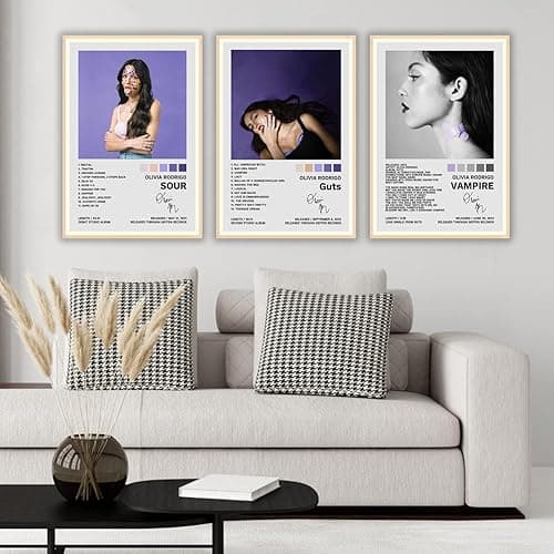 JINOS Olivia Poster Rodrigo A Set of 3 Canvas Album Posters Decorative Painting Canvas Wall Posters Bedroom Decor Posters08x12inch(20x30cm)-3pcs - 08x12inch(20x30cm)-3pcs - style-8 thumbnail 4