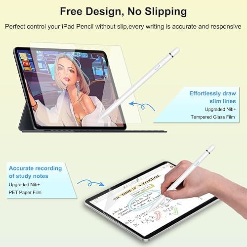 Pencil 1st Generation for iPad (2026-2018), iPad Pencil USB C Fast Charging | Tilt Sensitivity and Palm Rejection, Compatible with iPad 6-10/A16, Pro M4/M5/11",12.9", Mini 5-7, Air 3-5/M2/M3/M4 (White) thumbnail 4