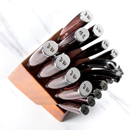17-Piece Master Chef Knife Block Set – Damascus Steel & Acacia Wood Block thumbnail 9