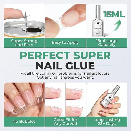 Gel Nail Glue for Press On Nails: 15ml UV Nail Glue for Nail Tips and Acrylic Fake Nails 6 in 1 Super Strong Gel Long Lasting Beginner Friendly DIY for Home Salon thumbnail 6
