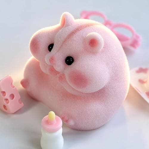 Handmade Taba Squishy Hamster Toy, Cute Squishy Hamster Fidget Toy, Realistic Hamster Toy, Soft Silicone Mochi Furry Toy, Stress Relief Gift for Adults & Kids, Sensory Anxiety Plushie (Pink) thumbnail 5