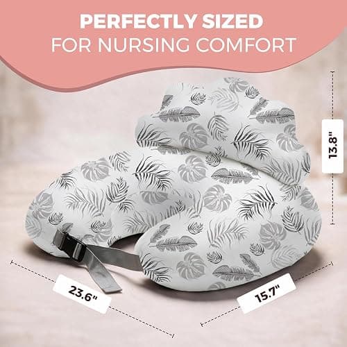 PILLANI Nursing Pillow for Breastfeeding, Breastfeeding Pillows for Mom Support & Baby Comfort, Removable Cotton Cover, w/Adjustable Waist Strap, Newborn Essentials Must Haves, Baby Registry Search thumbnail 2