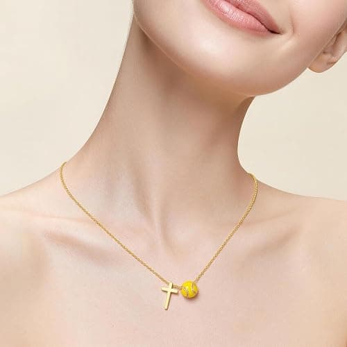 KYROVIA Soccer Softball Volleyball Gifts Necklace for Women Tennis Football Basketball Necklaces Gift Sports Accessories Stuff Jewelry for Lovers 16+3 Inches thumbnail 2