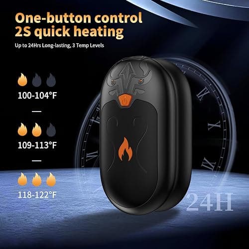 Hand Warmers Rechargeable 2 Pack, Electric Hand Warmer, 24Hrs Long Lasting Magnetic Reusable Hand Warmers with 3 Heat Settings, Portable Pocket Heater, for Men, Women, Camping, Hunting, Golf, Ski thumbnail 2