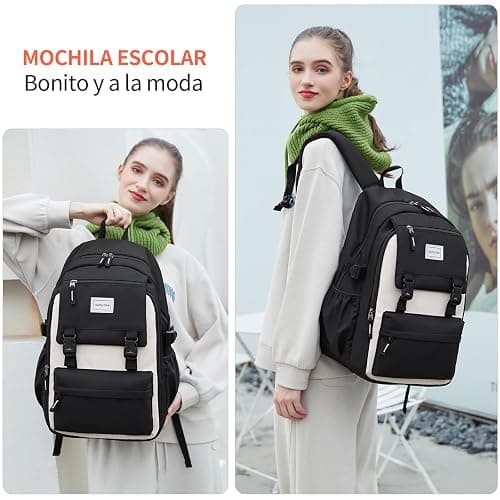 Aamytike Schulrucksack Mädchen Teenager Schule Rucksack Damen Schulranzen Maedchen Wasserdicht Kinder Schultasche Casual Daypacks School Bag for Girls Backpack mit Lunchpaket Set thumbnail 2