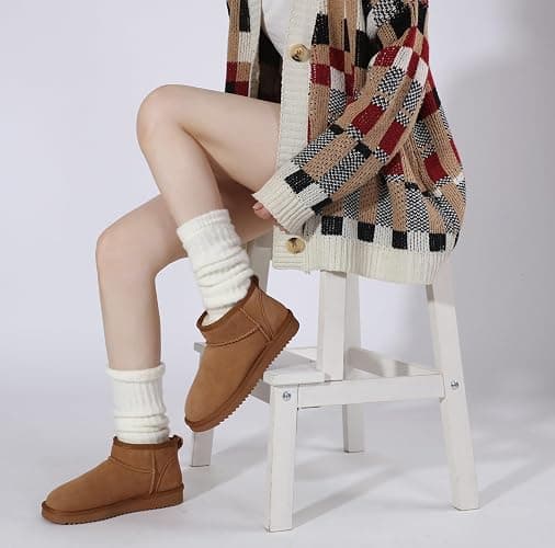 Meik Mangni Stivali Donna Invernali Classic Antiscivolo Stivaletti da Neve Caldo Comode Impermeabili Stivali Inverno Outdoor Breve Boots Scarpe,Gr.36-43 EU thumbnail 6