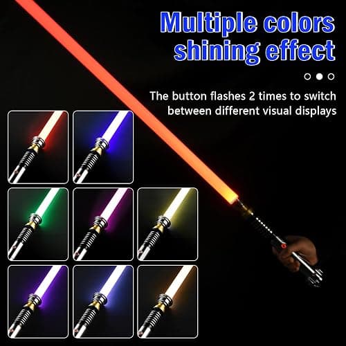 LIHTJOYFUN Lightsaber,Metal Dueling Light Saber, Smooth Gesture Swing,USB Rechargeable Lightsabers with 18 Set Sound Effects with 19 Colors Change,Light Saber Sword Toy（Luke） thumbnail 4