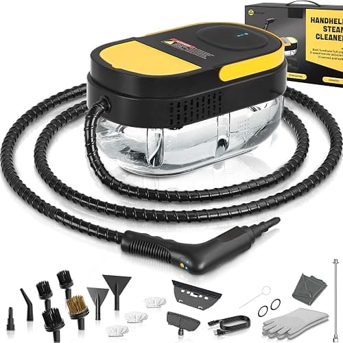 Gautye Steam Cleaner, 3 Level Adjustable Handle, 15s Heat Up, 1.69 Quarts Tank, Portable Steamer for Cleaning with 15 pcs Accessories, Steam Cleaner for Home for Dirt, Grease, Grout, Tile,Floor, Car - Image 1