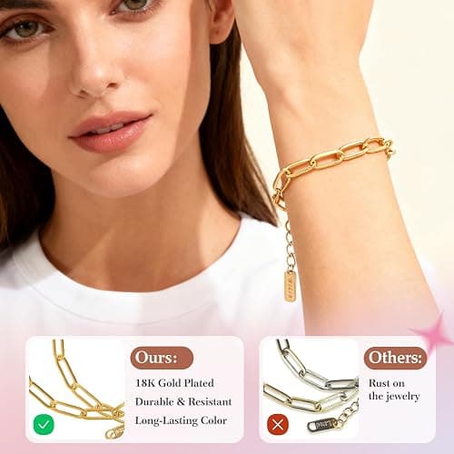 Wisreach 417 PCS Stainless Steel Gold Charm Bracelet Making Kit, DIY Jewelry Making Supplies with Paperclip Chain Bracelets, Charms & Jump Rings, Starter Craft Kit, Women & Beginners thumbnail 5