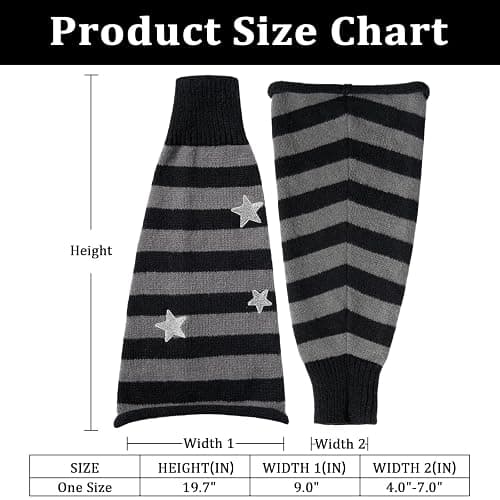 Moon Wood Leg Warmers for Girls Women Kawaii Harajuku Flared Knitted Leg Warmer Goth Cute Lolita Socks thumbnail 4