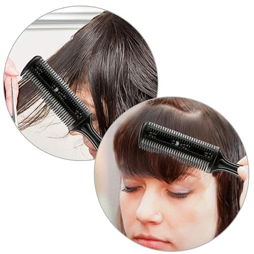 Maitys 3 Pcs Razor Combs for Hair Cutting with 12 Blades, Black | Double Sided Razor Hair Styling Scissors Comb, Split end Trimmer, for Salon & Home thumbnail 4