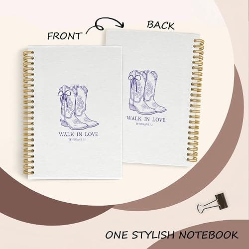 YLZlhb Purple Christian Western Spiral Notebook Journal, Western Cowgirl Bible Notebooks for Note Taking, Cowgirl Gifts for Women, Christian Bible Journaling Hardcover Spiral Journal 5.5x8.3 Inches thumbnail 6