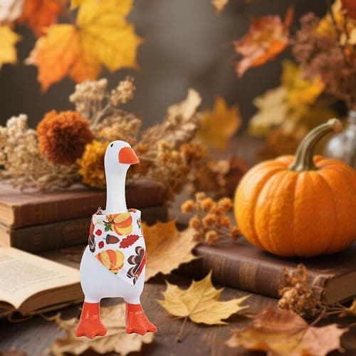 8Pcs Holiday Desk Goose Outfits 7 inch Desk Goose Bandana, Valentine's Day, All Seasons Magnetic Desk Goose Clothes Costume Triangle Scarves Neckerchief for Mini Goose Duck Statue Decor thumbnail 5