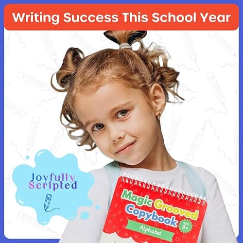 Magic Grooved Writing Practice for Kids – Reusable Grooved Handwriting Workbooks for Kids Workbook Ages 3-5, 6-8 & 8-10, Disappearing Ink & Carry Bag Letter Tracing Book, Alphabet Writing Practice Kit thumbnail 8