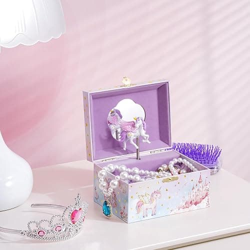 ProCase Unicorn Jewelry Box for Girls, Kids Musical Jewelry Boxes with Spinning Unicorn Doll, Birthday Christmas Gifts for Little Girls Children Toddler Ages 3 4 5 6 7 8 -Unicorn (Box Only) thumbnail 5