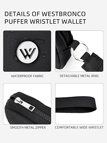 WESTBRONCO Puffer Wristlet Wallets for Women RFID Nylon Wallet with Zipper Quilted Purse for Travel Credit Card Holder Phone thumbnail 6