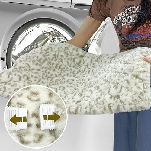 UNOWIX Full Weighted Heating Pad - Plush 2.3LB Hot Heated Pad for Back Pain Relieve, 12 Heating Levels, 8 Timer Settings, Holiday Gifts for Women Men Mom Dad (Leopard Print, 12''×24'' BB) thumbnail 7