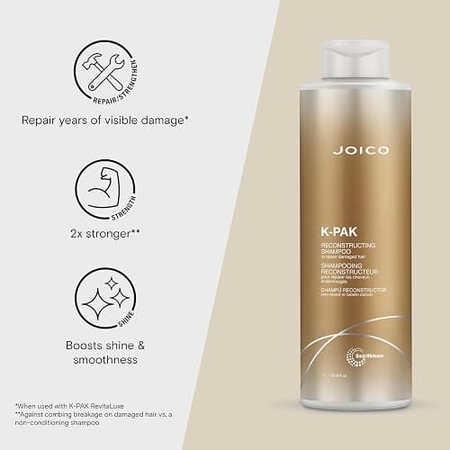 Joico K-PAK Daily Reconstructing Shampoo | For Damaged Hair | Repair Damage & Prevent Breakage | Double Hair Strength | Boost Shine | With Keratin & Guajava Fruit Extract thumbnail 3