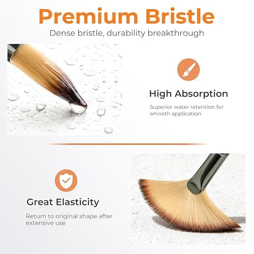 Nicpro 26pcs Professional Paint Brush Set with Palette Knife & Canvas Roll | Craft Paint Brushes for Acrylic Painting, Oil, Watercolor, Gouache & Canvas, Drawing & Art Supplies for Adults, Artists Gift thumbnail 3