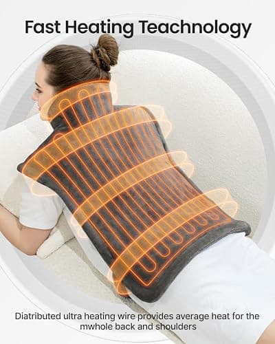 RENPHO Electric Heating Pad for Back, Birthday Christmas Gifts for Women Men Mom Dad Elderly, FSA Eligible Items Only List, Large Heat Pad for Neck Shoulders, 24"x33", ETL Certified, Gray thumbnail 4