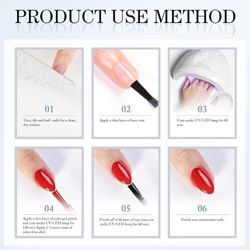 Double Rhythm 2 Pcs 15ML No Wipe Gel Top Coat and Base Coat Set Clear Glossy Gel Polish Kit Soak Off LED (Base and Top Coat) thumbnail 8
