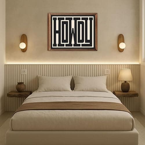 Framed Howdy Wall Art Gifts Western Modern Wall Decor Southern Home Decor Ranch Wall Decor Howdy Poster Modern Farmhouse Canvas Painting Home Decor for Bathroom Bedroom Living Room 8x10 in Framed thumbnail 4