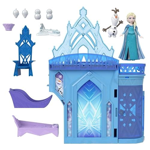 Mattel Disney Frozen Toys, Elsa Stackable Castle Doll House Playset with Small Doll and 8 Pieces, Inspired by the Disney Frozen Movies, Kids Travel Toys and Gifts, JDP23 thumbnail 6
