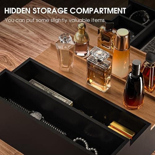 Sephyroth Cologne Organizer 5 Tier of Elegant Bamboo Perfume Organizer for Men with Hidden Storage and Practical Drawer, Perfect for Cologne Display & Gift (5T-BlackWalnut) thumbnail 4