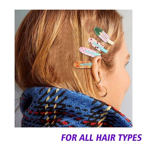 Magicsky 12PCS No Bend Hair Clips, Hawaiian Acrylic Flat Styling No Crease Pins, Bang Seamless Duckbill, Barrettes for Makeup, Cute Beach Hairstyle Tool for Women Girls, Colorful Fruit thumbnail 6